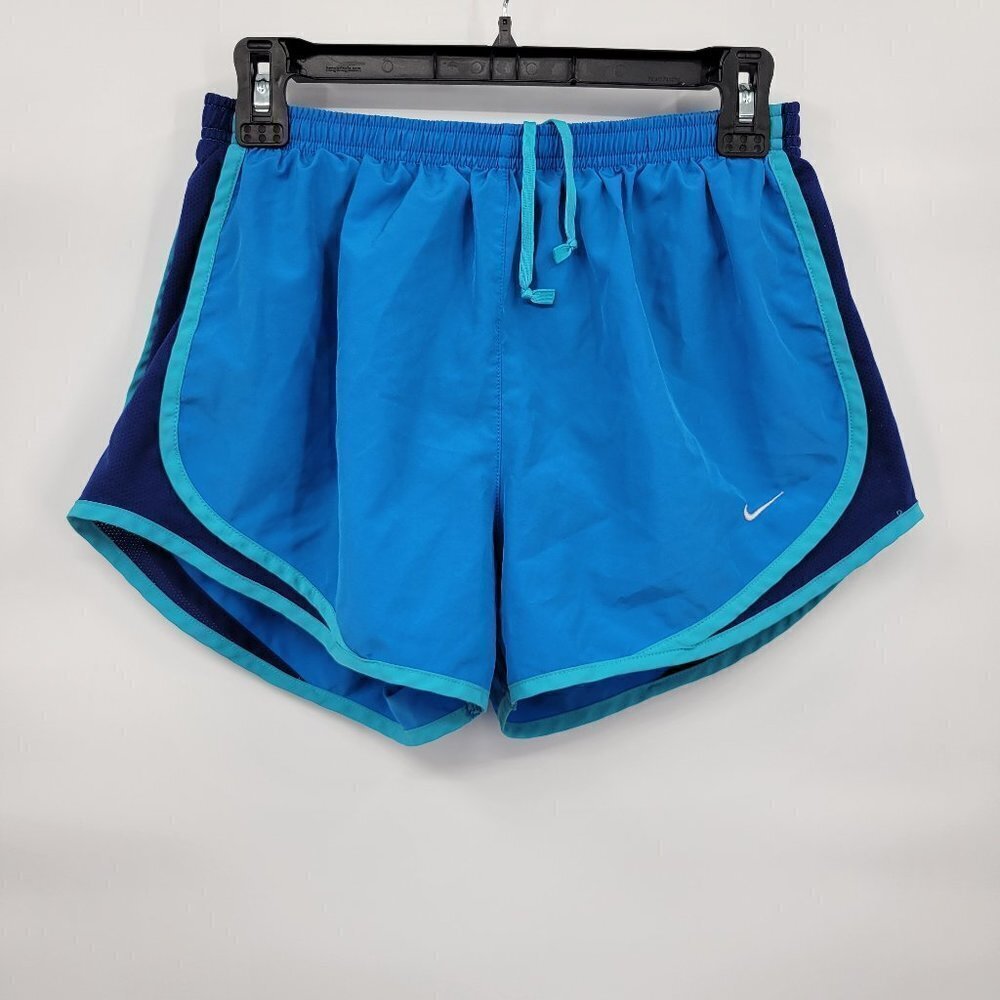 Nike Women Blue High Waisted Active Dri Fit Tempo Running Athletic Shorts Size M